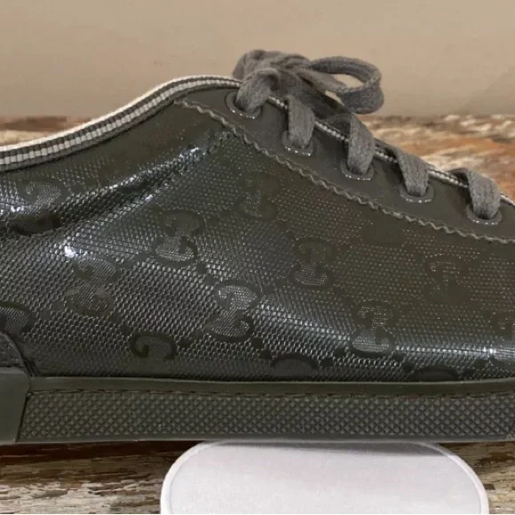 Gucci Men’s IMPRIME Military/Olive Green Metallic Sneakers [233321] sz 7.5 US C7